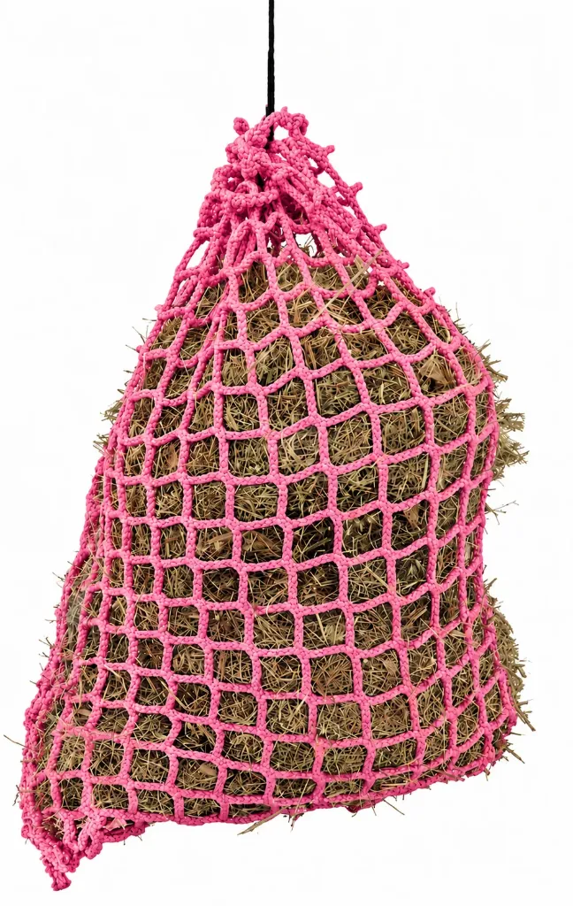 [SFF-R8845] Filet à foin sac rose – maille 45 mm – 0,80 x 0,80 m