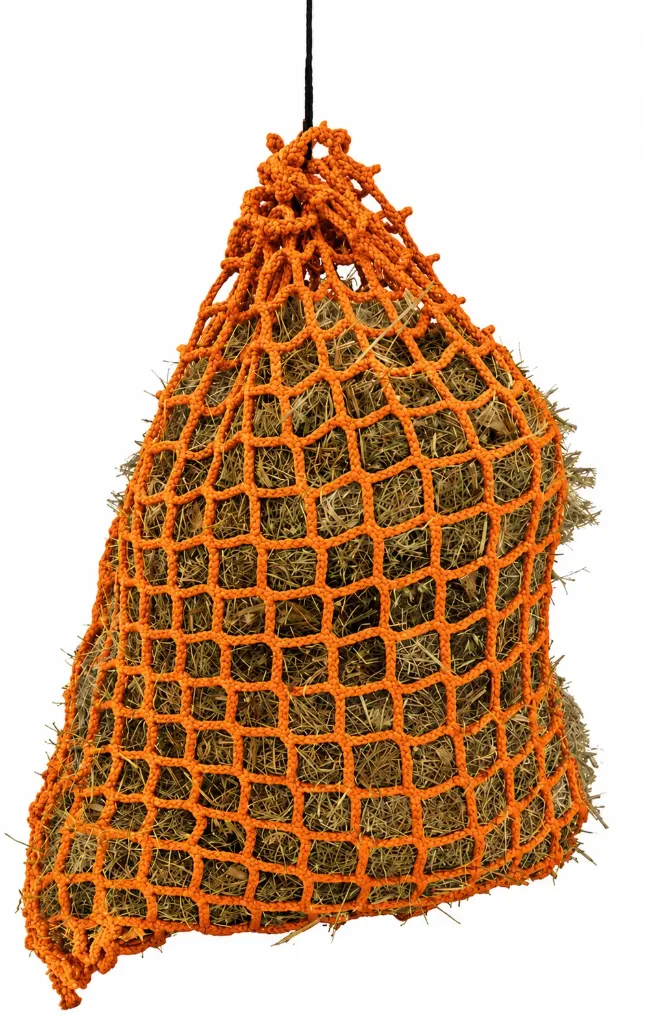 [SFF-O8845] Sac filet à foin Orange Ø5mm renfort 8mm  0m80 x 0m80 #45