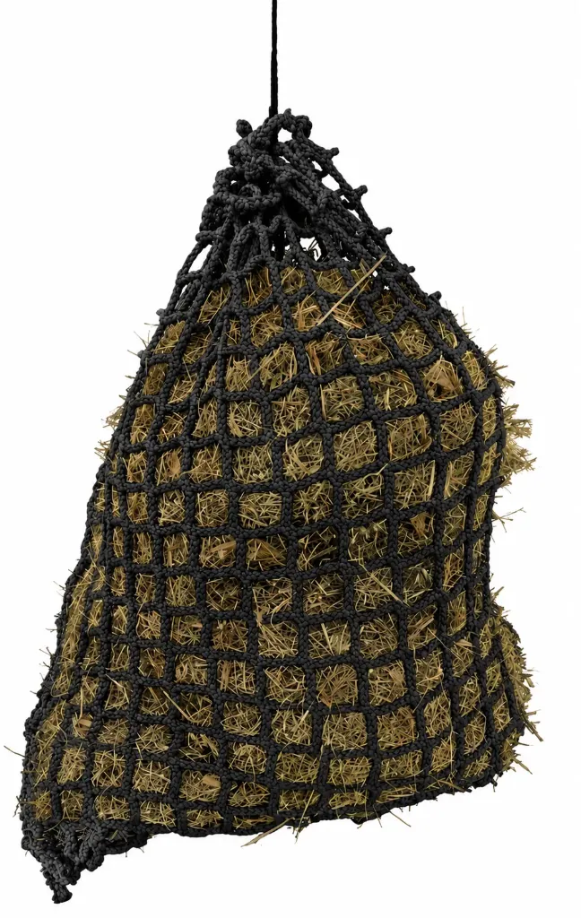 [SFF-N8845] Sac filet à foin Noir Ø5mm renfort 8mm  0m80 x 0m80 #45