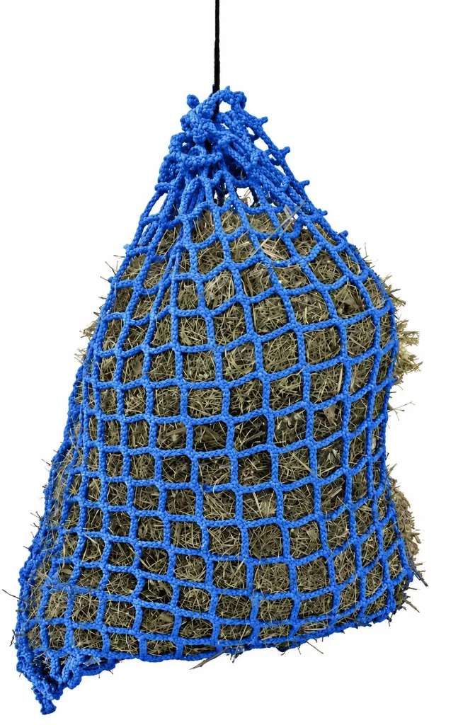 Sac filet à foin Bleu Ø5mm renfort 8mm  0m80 x 0m80 #100